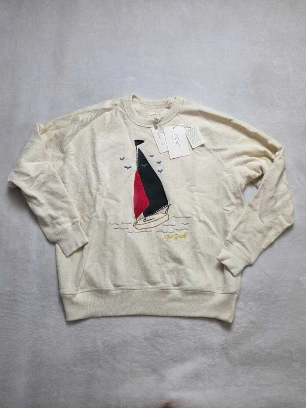 New 0 XS The Great. x Anthropologie The College Sailboat sailing cotton sweater